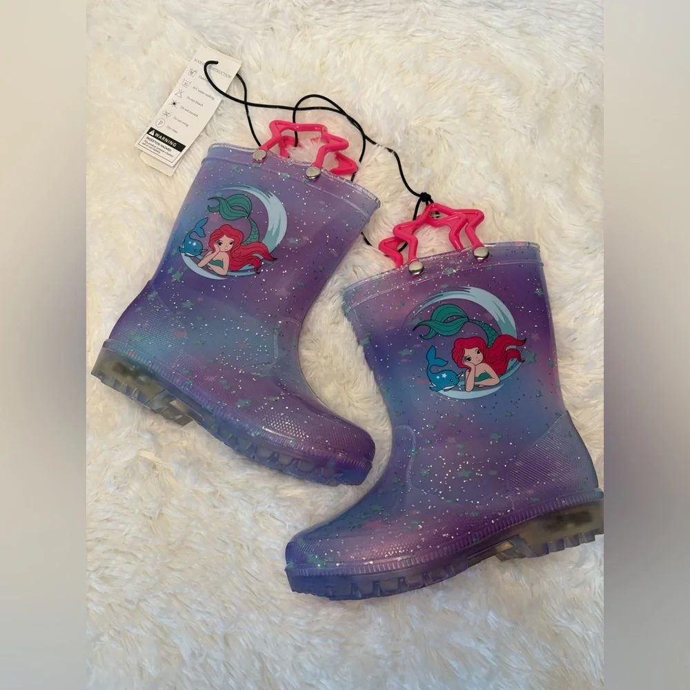 Kids Mermaid Light-Up Rain Boots - Size 10 M